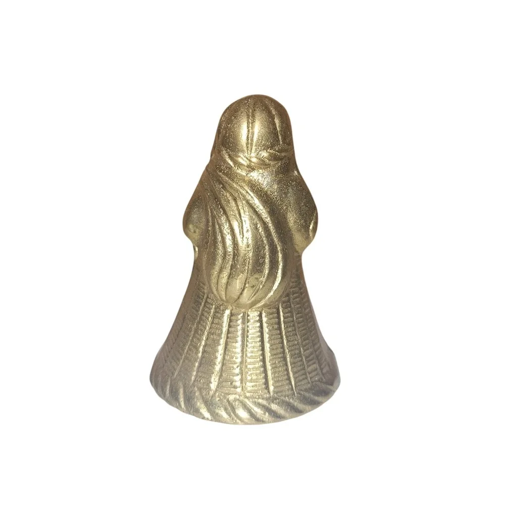 Vintage Brass Santa Claus Figurine Midcentury Modern‎ Bell Christmas Holiday